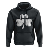 St Patricks Day Christian Religious Shamrock Cross Hoodie