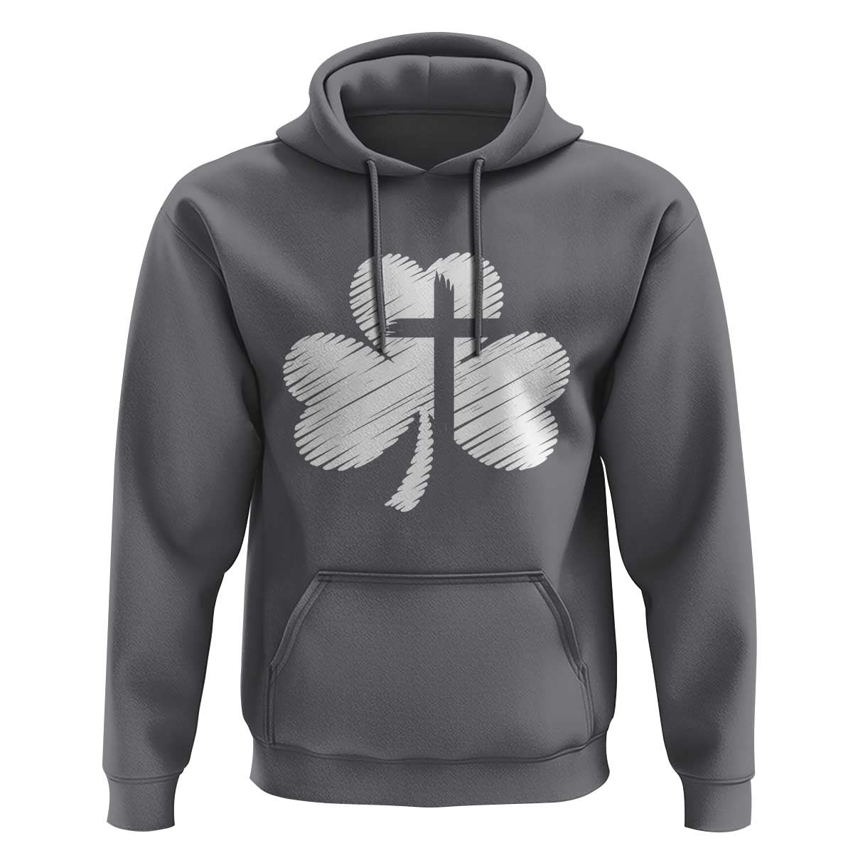 St Patricks Day Christian Religious Shamrock Cross Hoodie
