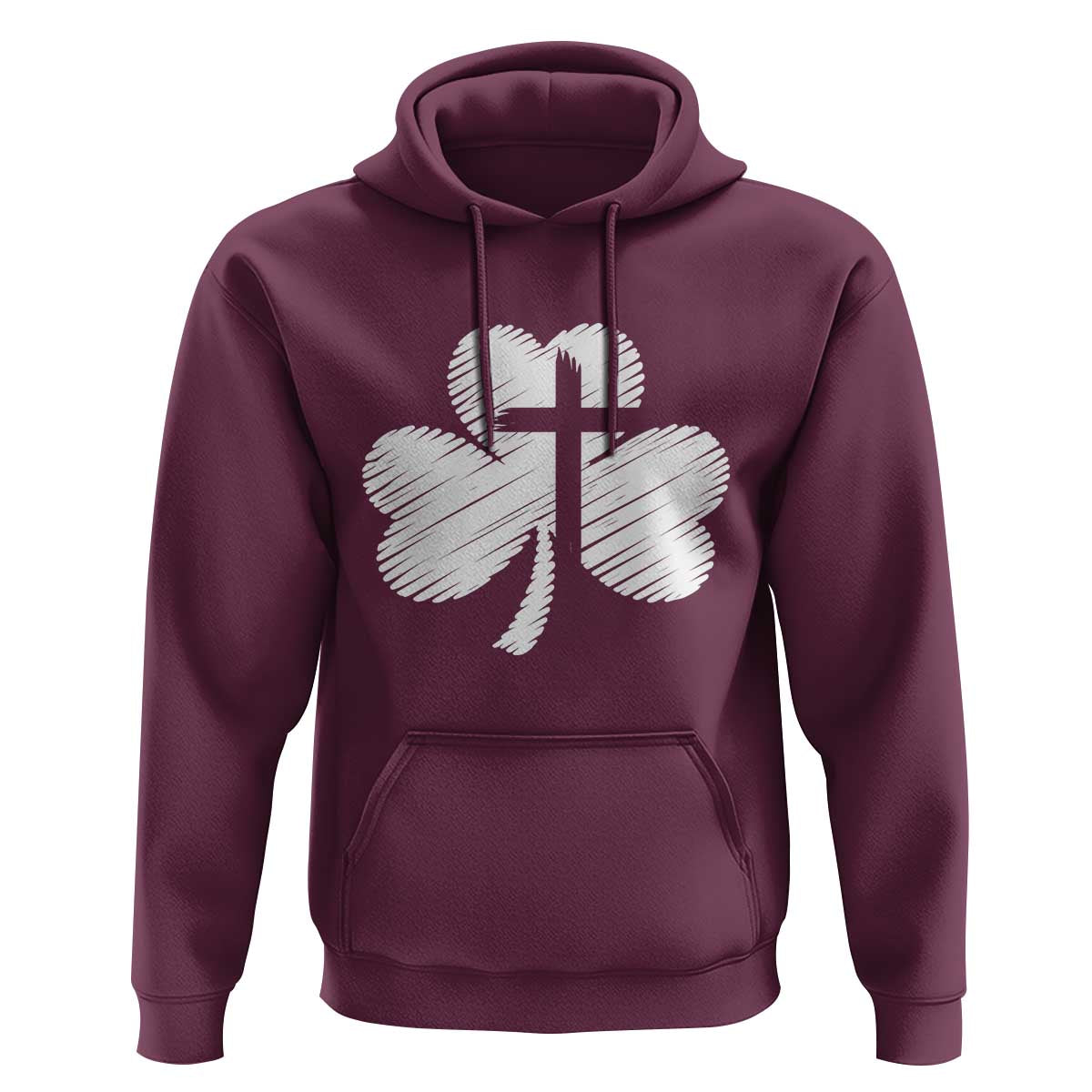 St Patricks Day Christian Religious Shamrock Cross Hoodie