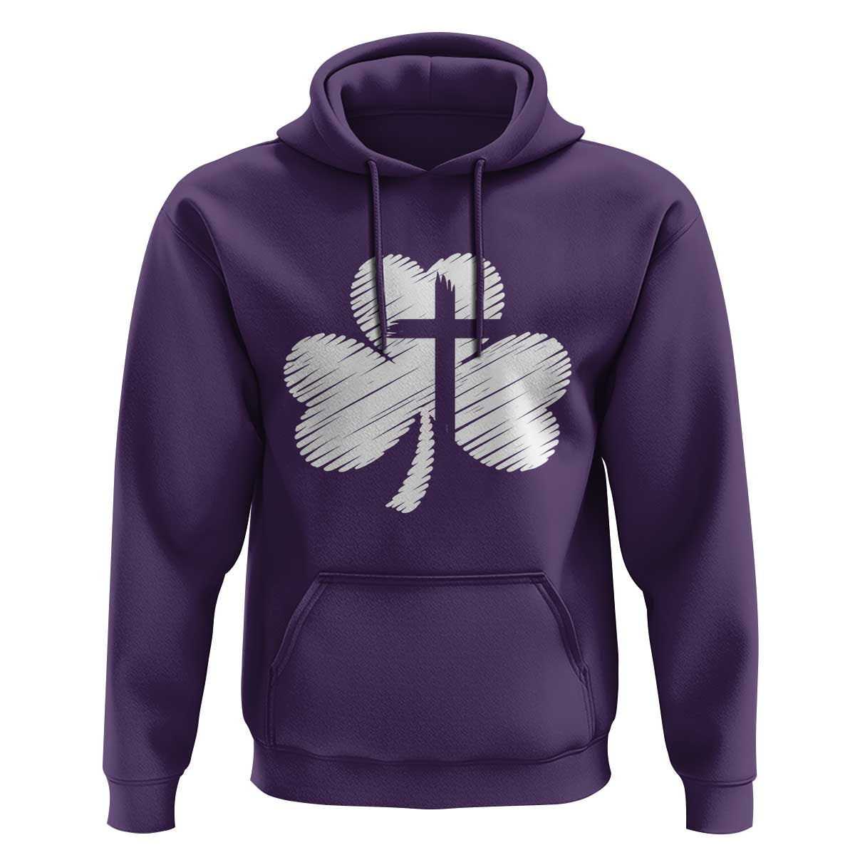St Patricks Day Christian Religious Shamrock Cross Hoodie