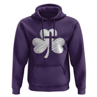 St Patricks Day Christian Religious Shamrock Cross Hoodie