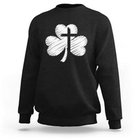 St Patricks Day Christian Religious Shamrock Cross Sweatshirt
