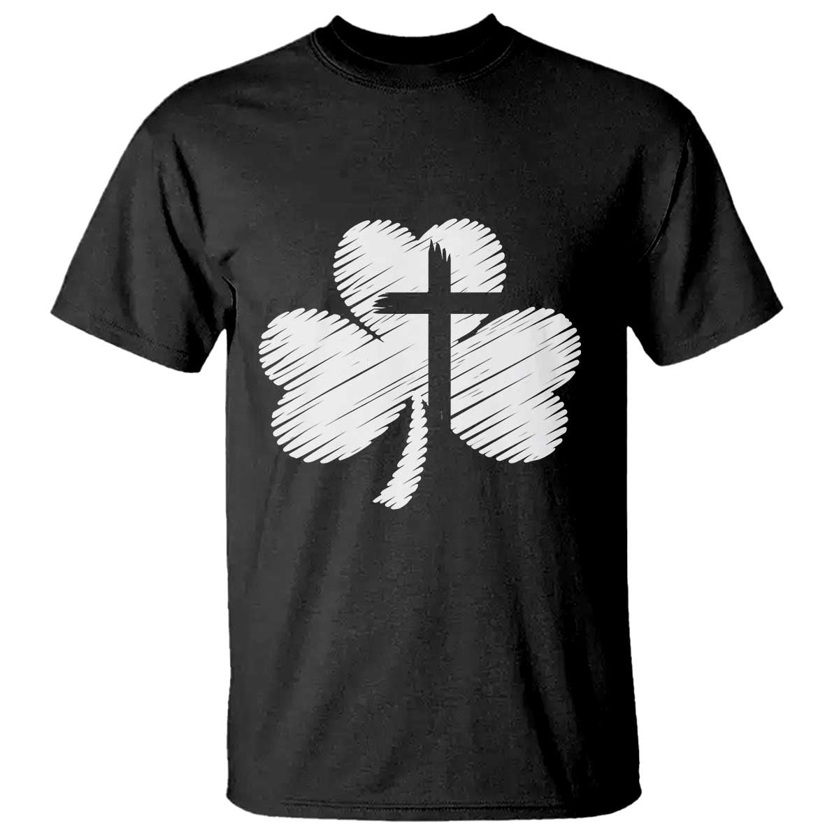 St Patricks Day Christian Religious Shamrock Cross T Shirt