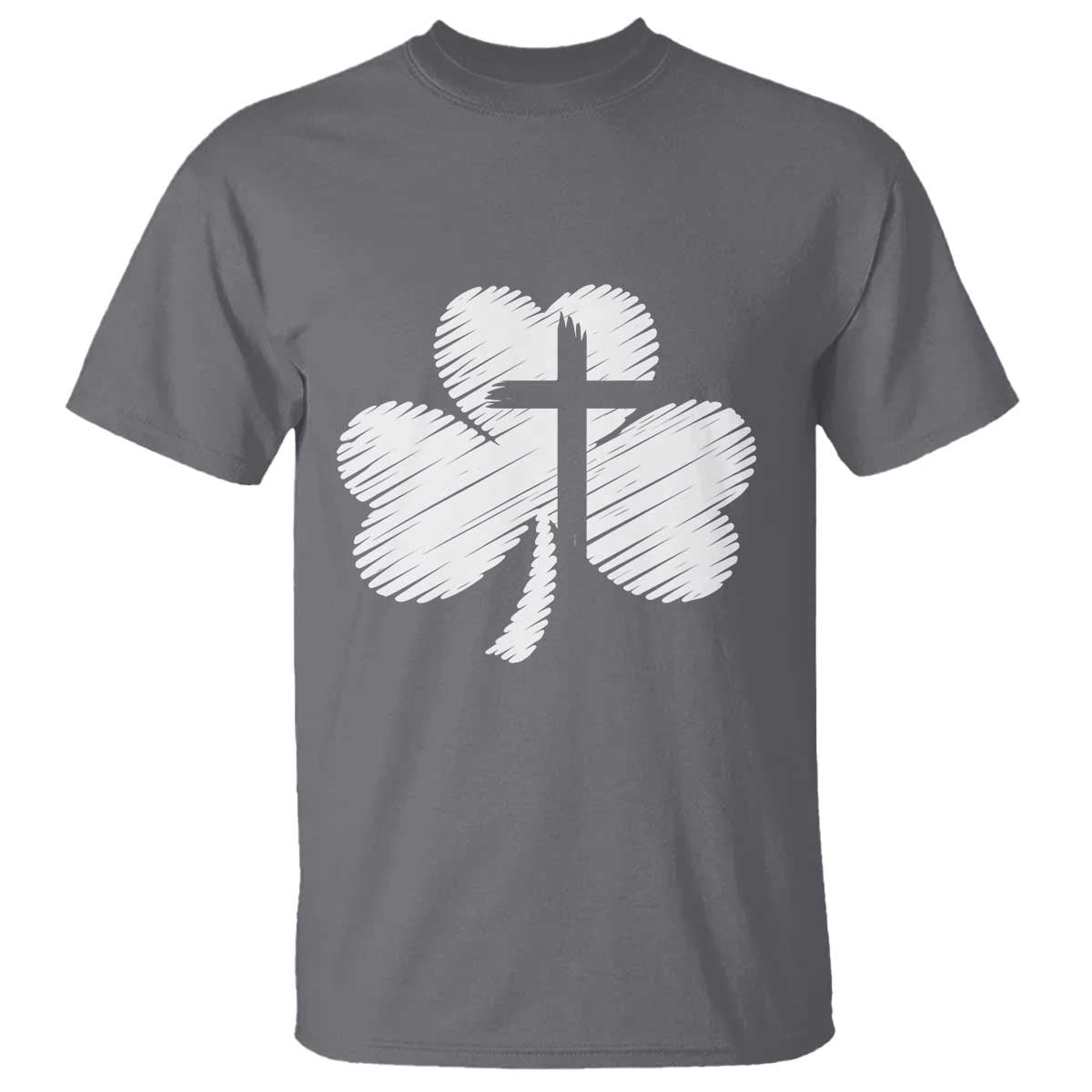 St Patricks Day Christian Religious Shamrock Cross T Shirt