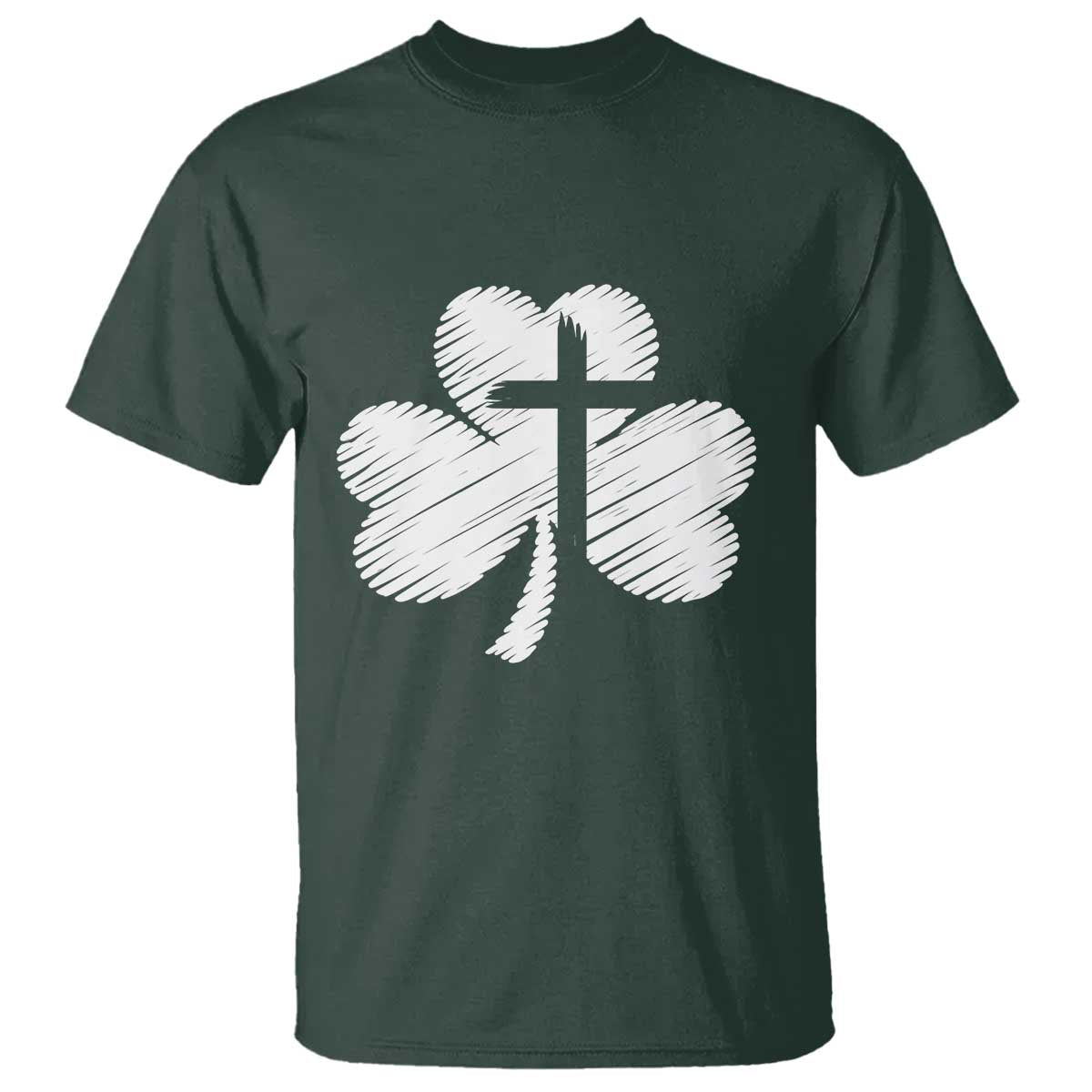 St Patricks Day Christian Religious Shamrock Cross T Shirt