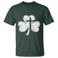 St Patricks Day Christian Religious Shamrock Cross T Shirt