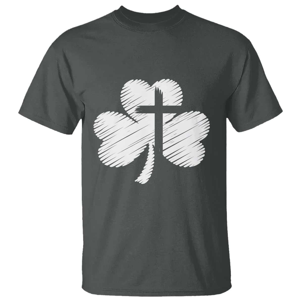St Patricks Day Christian Religious Shamrock Cross T Shirt