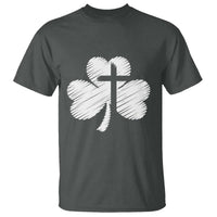 St Patricks Day Christian Religious Shamrock Cross T Shirt