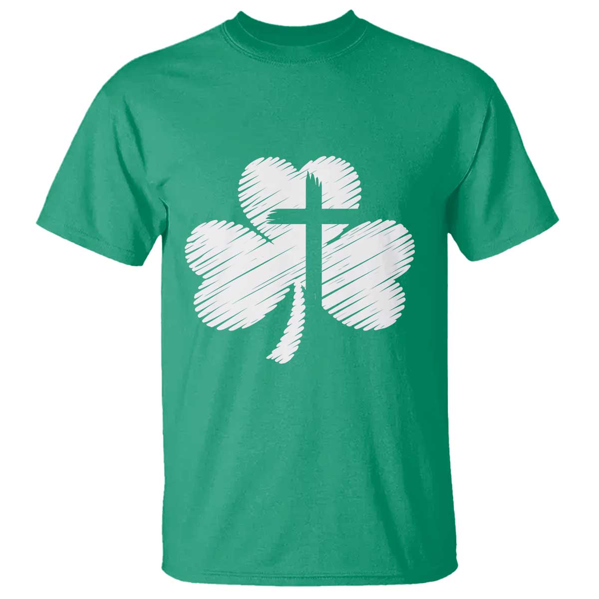 St Patricks Day Christian Religious Shamrock Cross T Shirt