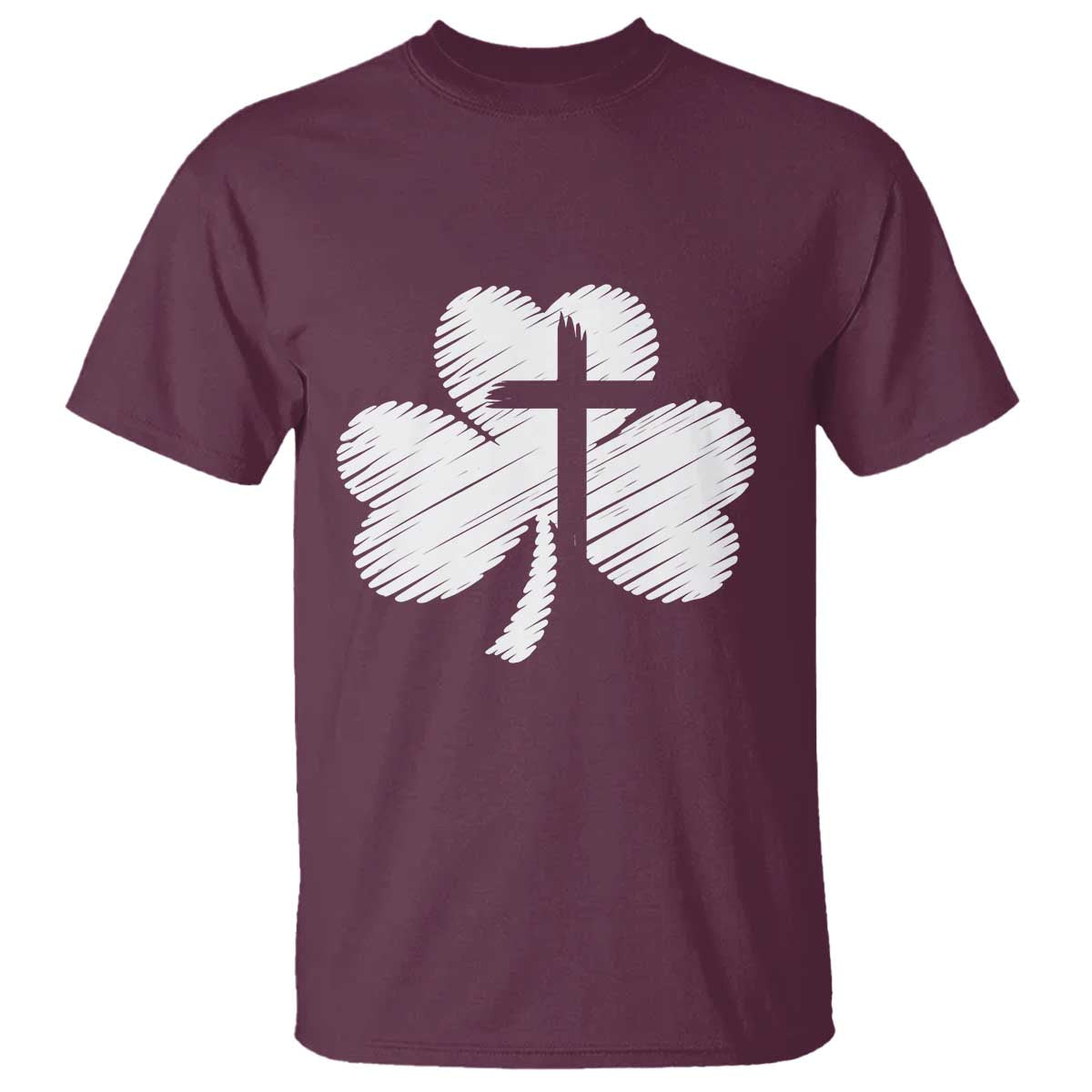 St Patricks Day Christian Religious Shamrock Cross T Shirt