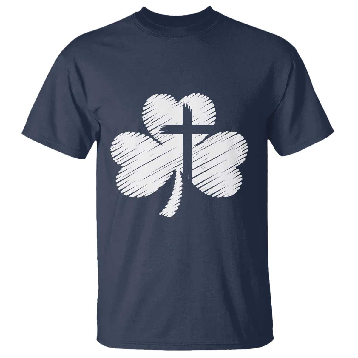 St Patricks Day Christian Religious Shamrock Cross T Shirt