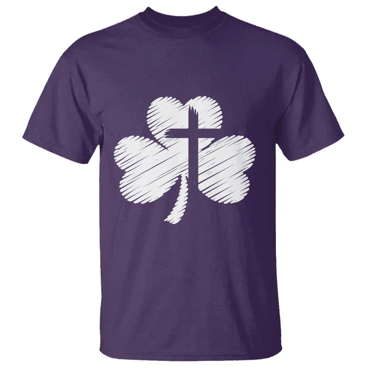 St Patricks Day Christian Religious Shamrock Cross T Shirt