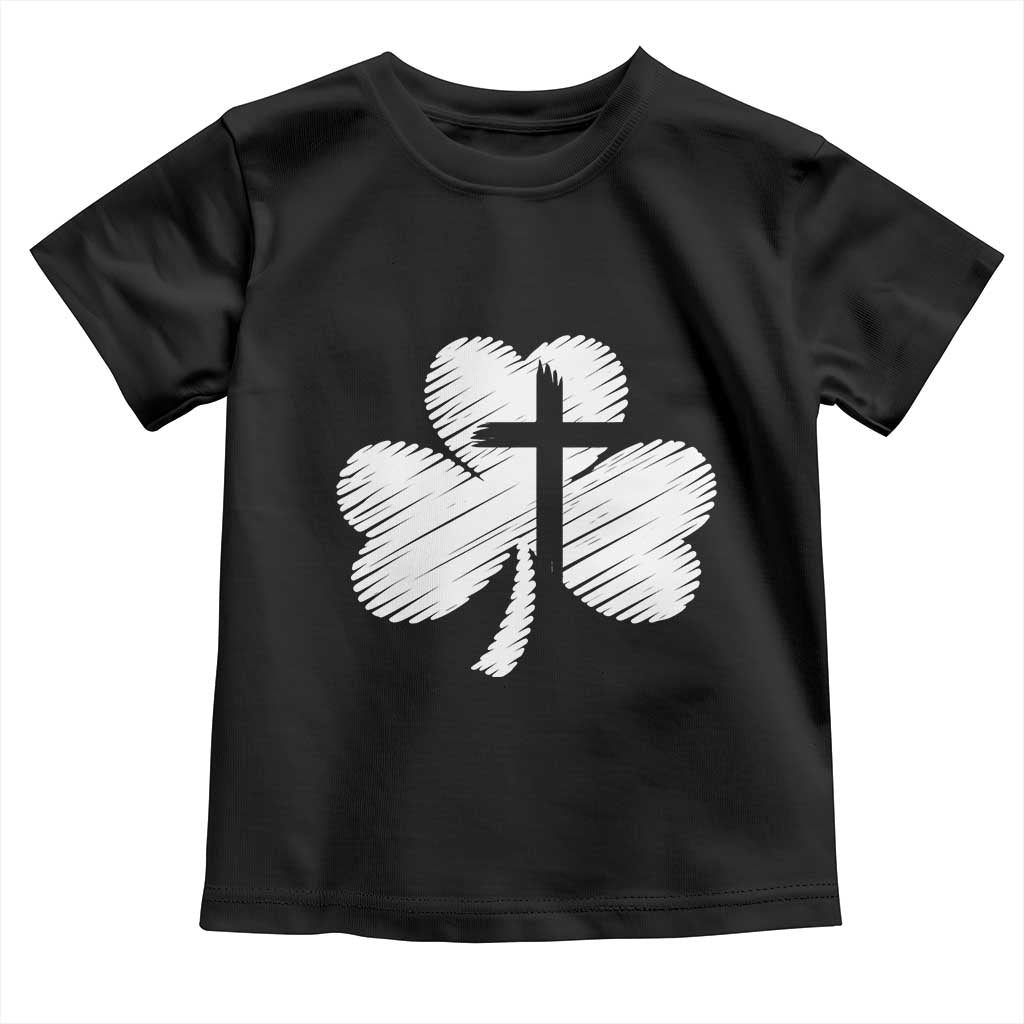 St Patricks Day Christian Religious Shamrock Cross Toddler T Shirt