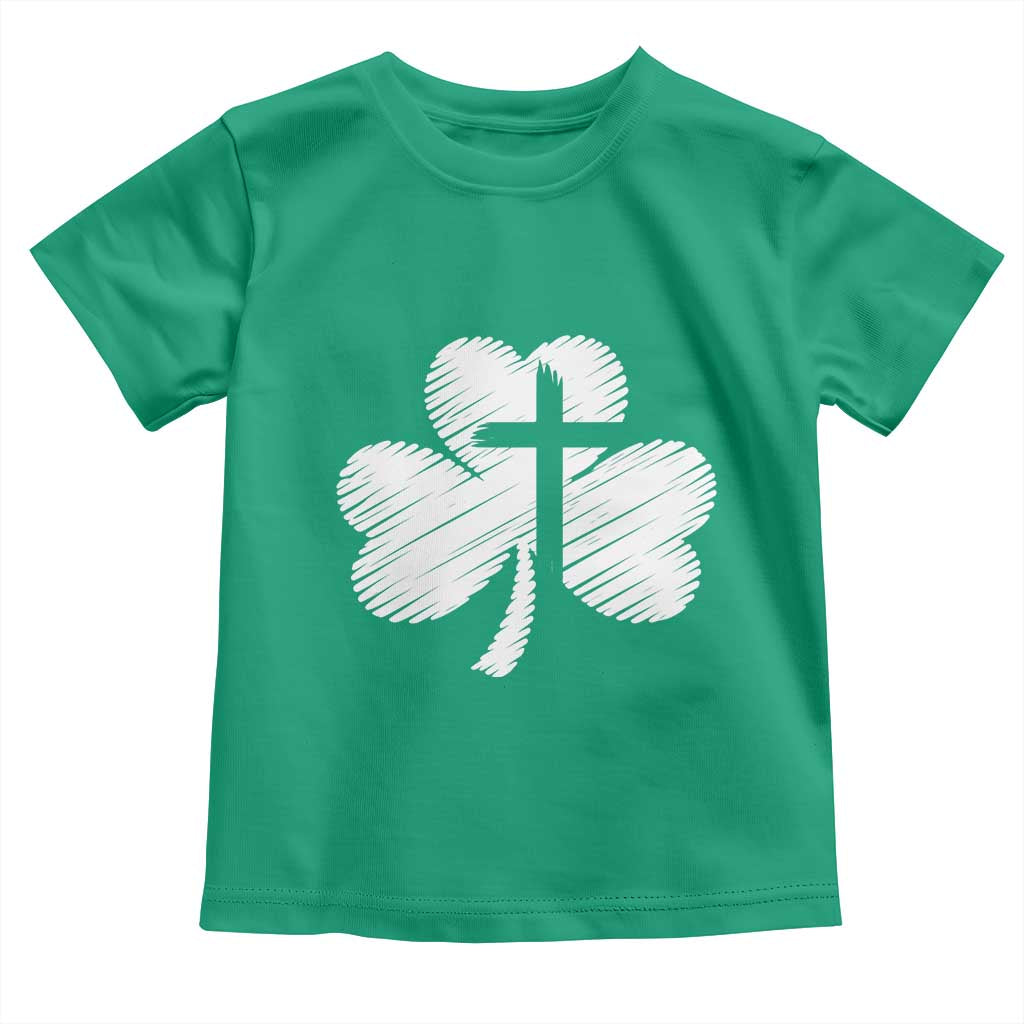 St Patricks Day Christian Religious Shamrock Cross Toddler T Shirt