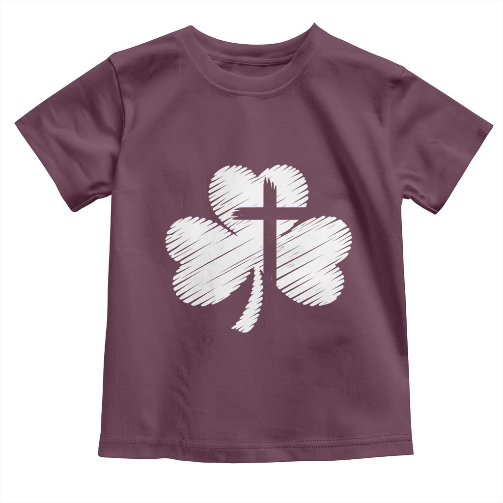 St Patricks Day Christian Religious Shamrock Cross Toddler T Shirt