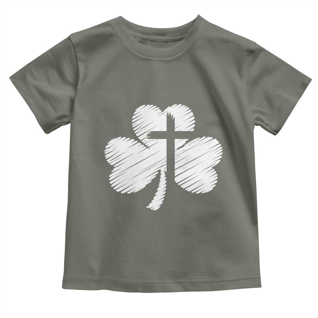 St Patricks Day Christian Religious Shamrock Cross Toddler T Shirt