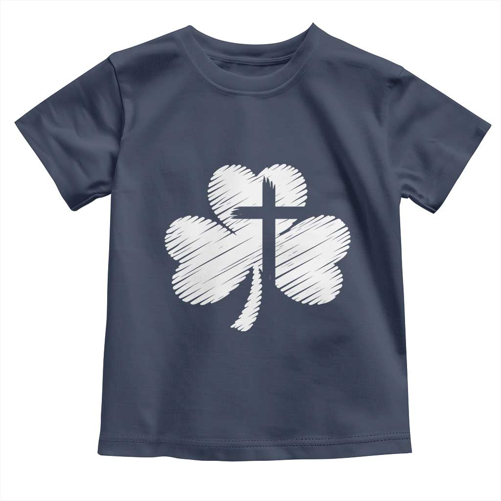 St Patricks Day Christian Religious Shamrock Cross Toddler T Shirt