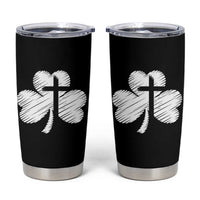 St Patricks Day Christian Religious Shamrock Cross Tumbler Cup