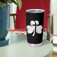 St Patricks Day Christian Religious Shamrock Cross Tumbler Cup