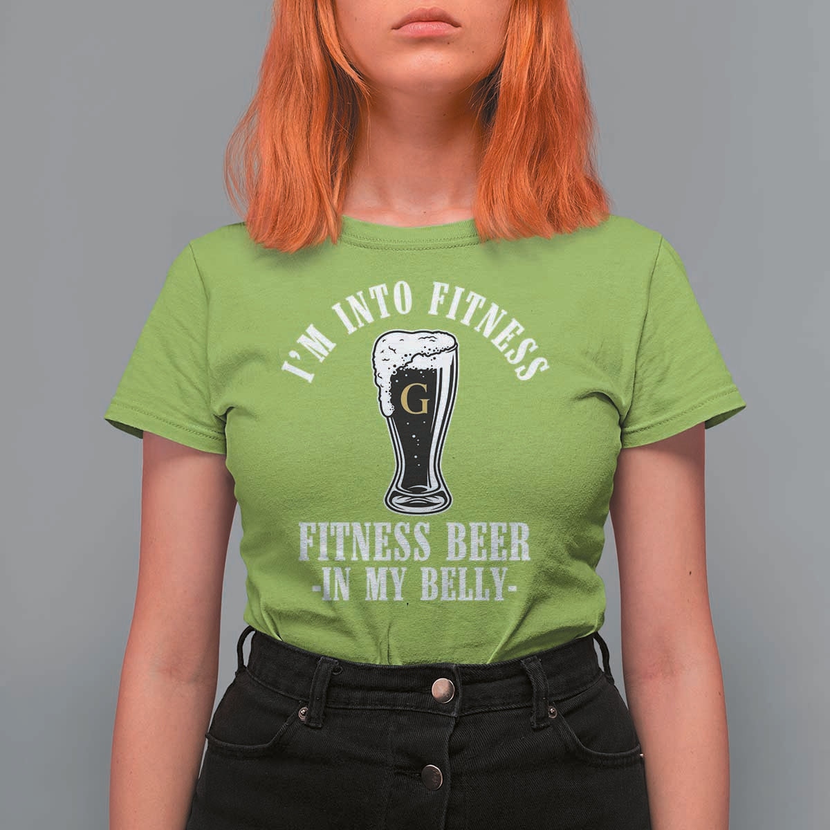 Funny Irish Stout Drinking T Shirt For Women I Am Into Fitness Fitting Beer In My Belly