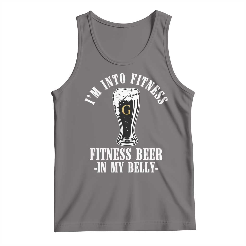 Funny Irish Stout Drinking Tank Top I Am Into Fitness Fitting Beer In My Belly