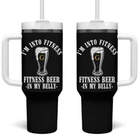 Funny Irish Stout Drinking Tumbler With Handle I Am Into Fitness Fitting Beer In My Belly
