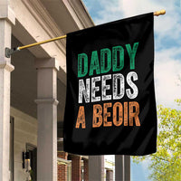 Funny Irish Beer Drinking Garden Flag Daddy Needs A Beoir Fathers Day