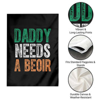 Funny Irish Beer Drinking Garden Flag Daddy Needs A Beoir Fathers Day