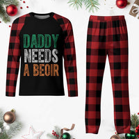 Funny Irish Beer Drinking Plaid Pajama Set Daddy Needs A Beoir Fathers Day