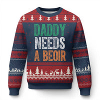 Funny Irish Beer Drinking Ugly Christmas Sweater Daddy Needs A Beoir Fathers Day
