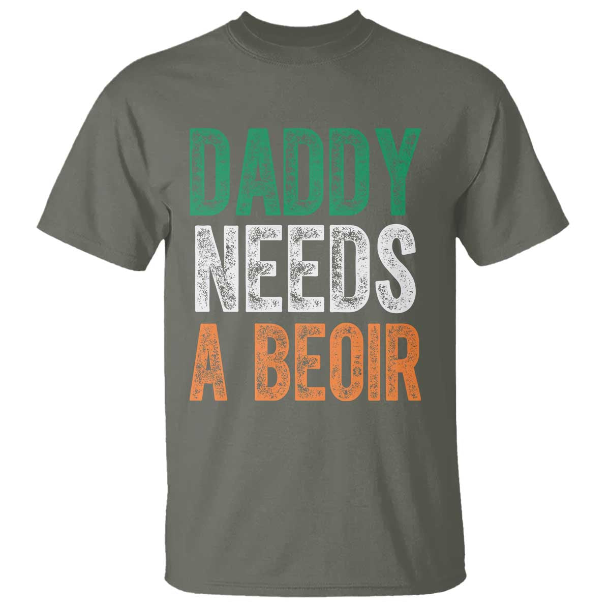 Funny Irish Beer Drinking T Shirt Daddy Needs A Beoir Fathers Day