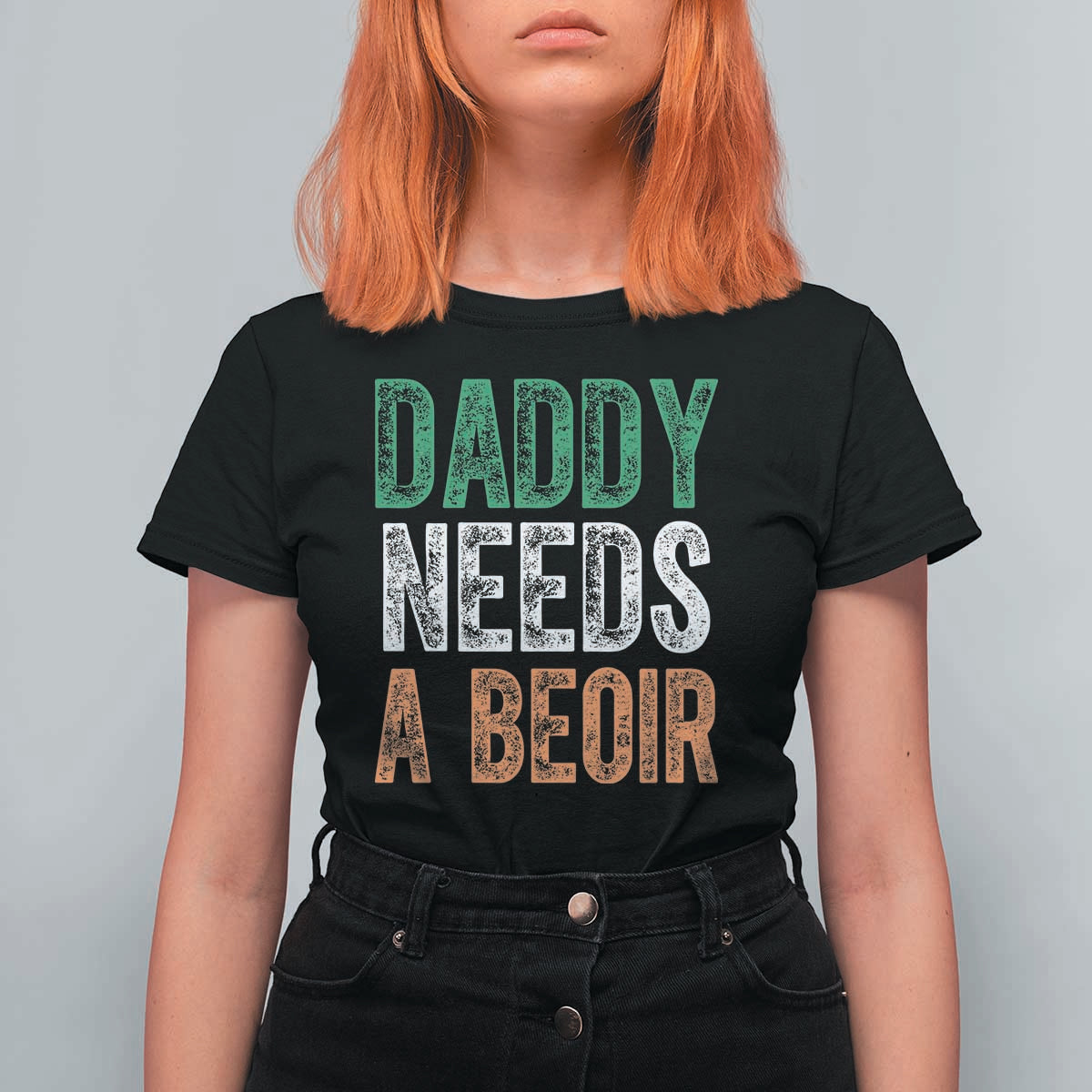 Funny Irish Beer Drinking T Shirt For Women Daddy Needs A Beoir Fathers Day