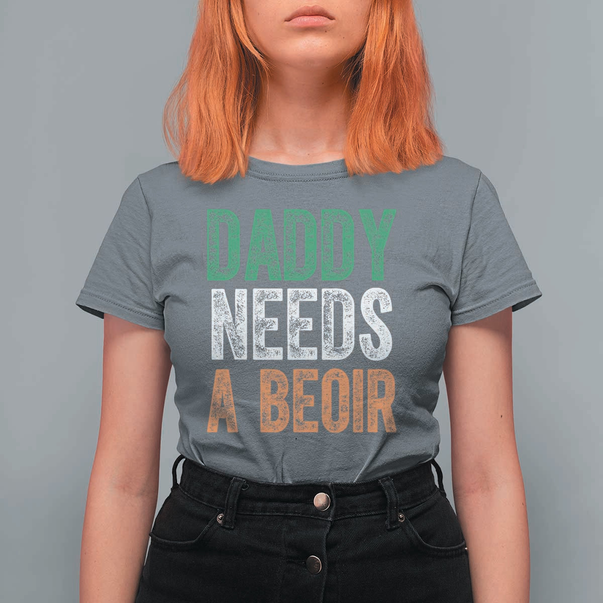 Funny Irish Beer Drinking T Shirt For Women Daddy Needs A Beoir Fathers Day
