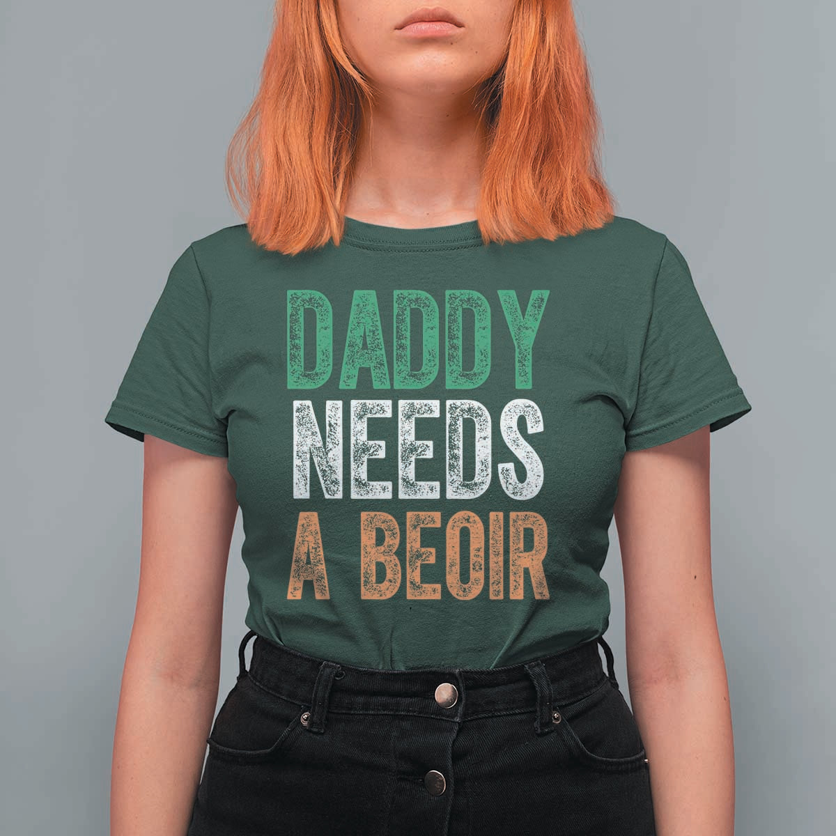 Funny Irish Beer Drinking T Shirt For Women Daddy Needs A Beoir Fathers Day