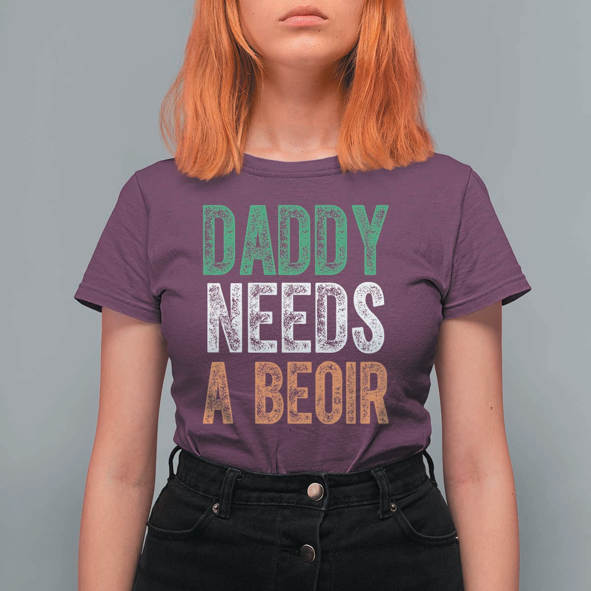 Funny Irish Beer Drinking T Shirt For Women Daddy Needs A Beoir Fathers Day