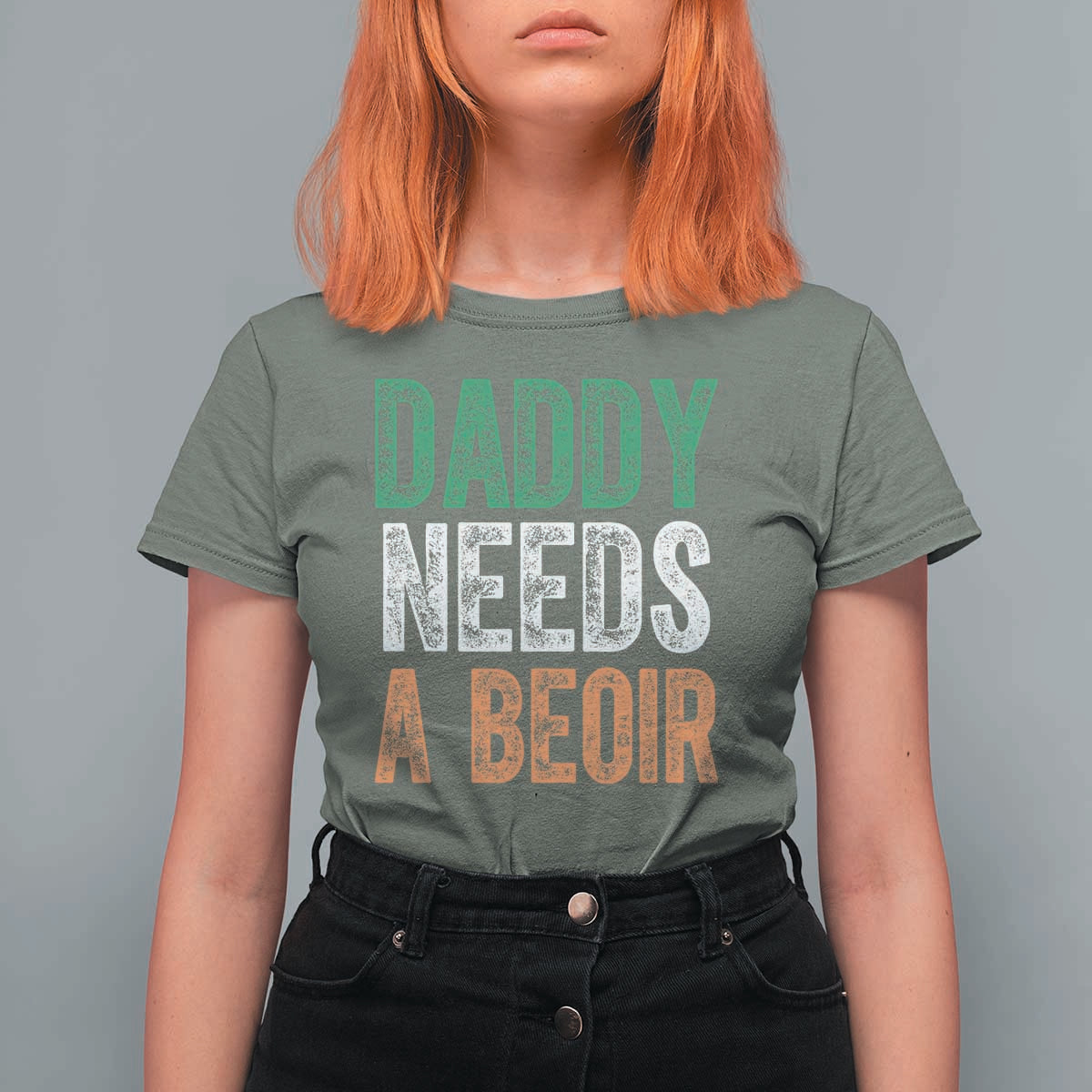 Funny Irish Beer Drinking T Shirt For Women Daddy Needs A Beoir Fathers Day