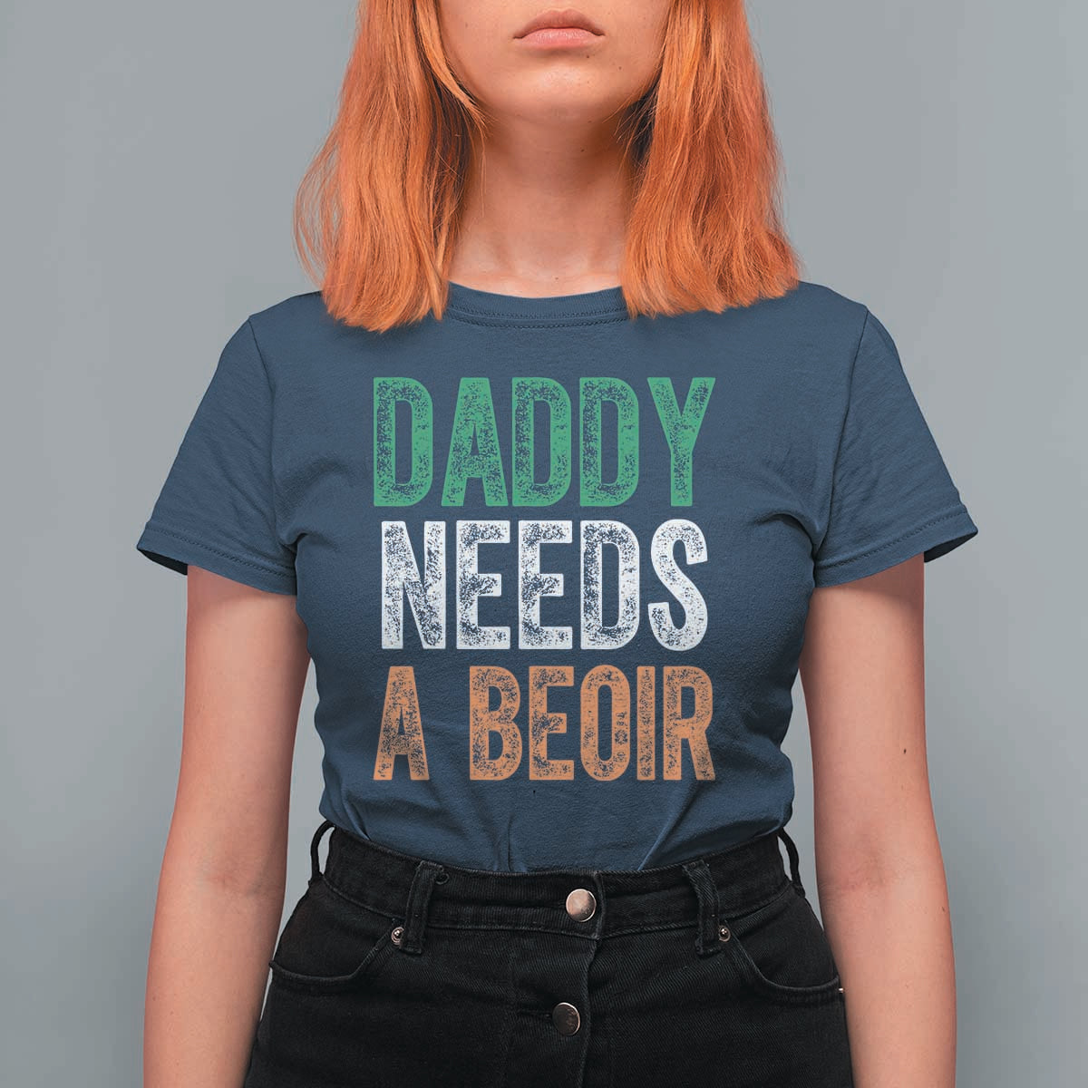 Funny Irish Beer Drinking T Shirt For Women Daddy Needs A Beoir Fathers Day