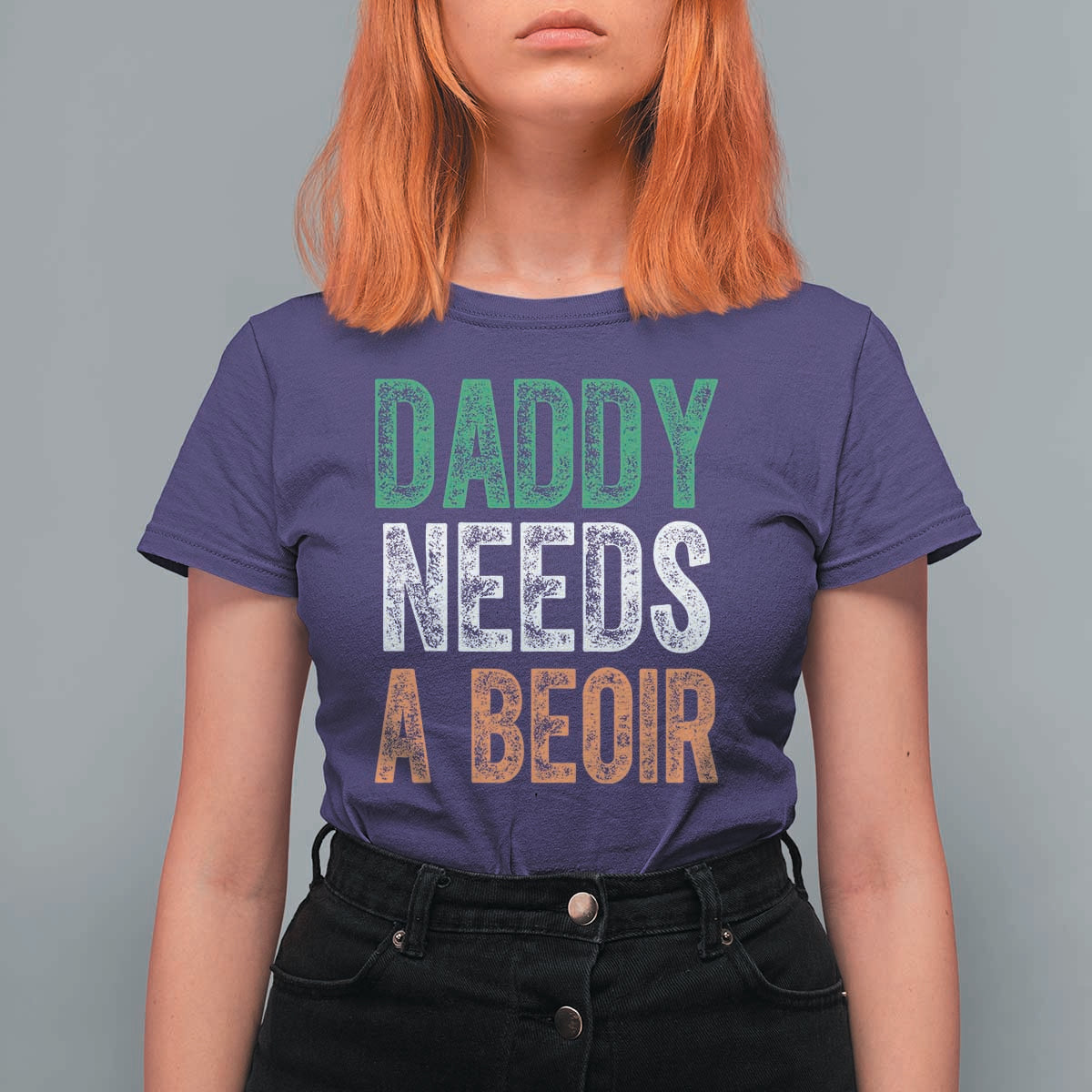 Funny Irish Beer Drinking T Shirt For Women Daddy Needs A Beoir Fathers Day