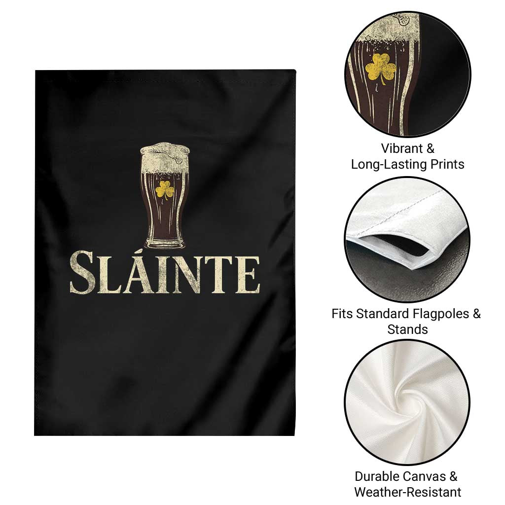 Funny Slainte Stout Beer Irish Drinking St Patricks Day Garden Flag