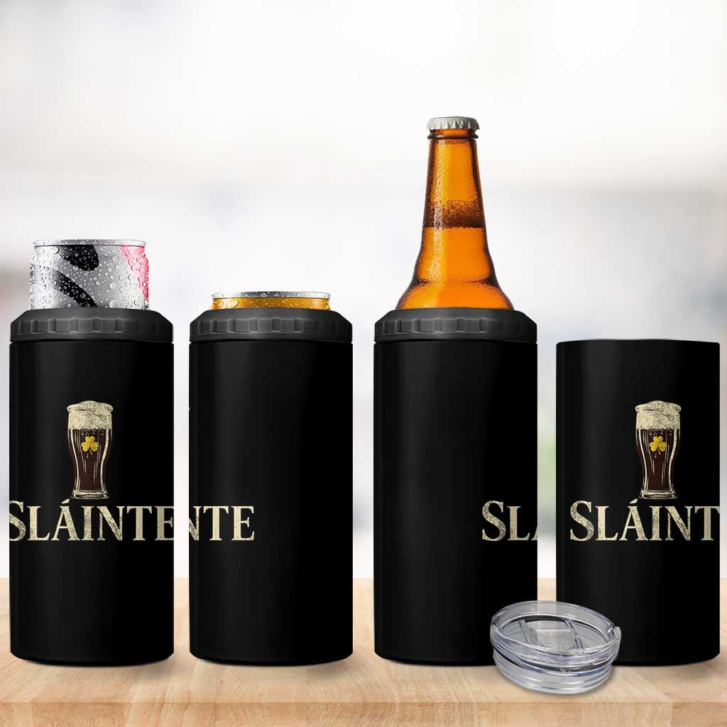 Funny Slainte Stout Beer Irish Drinking St Patricks Day 4 in 1 Can Cooler Tumbler