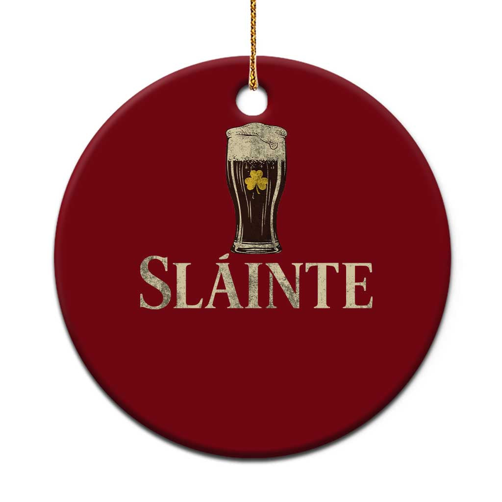 Funny Slainte Stout Beer Irish Drinking St Patricks Day Ceramic Ornament