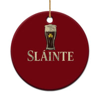 Funny Slainte Stout Beer Irish Drinking St Patricks Day Ceramic Ornament
