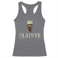 Funny Slainte Stout Beer Irish Drinking St Patricks Day Racerback Tank Top