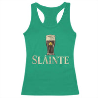 Funny Slainte Stout Beer Irish Drinking St Patricks Day Racerback Tank Top