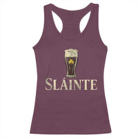 Funny Slainte Stout Beer Irish Drinking St Patricks Day Racerback Tank Top