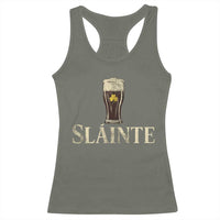 Funny Slainte Stout Beer Irish Drinking St Patricks Day Racerback Tank Top