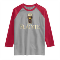 Funny Slainte Stout Beer Irish Drinking St Patricks Day Raglan Shirt