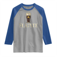 Funny Slainte Stout Beer Irish Drinking St Patricks Day Raglan Shirt