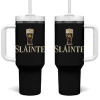 Funny Slainte Stout Beer Irish Drinking St Patricks Day Tumbler With Handle