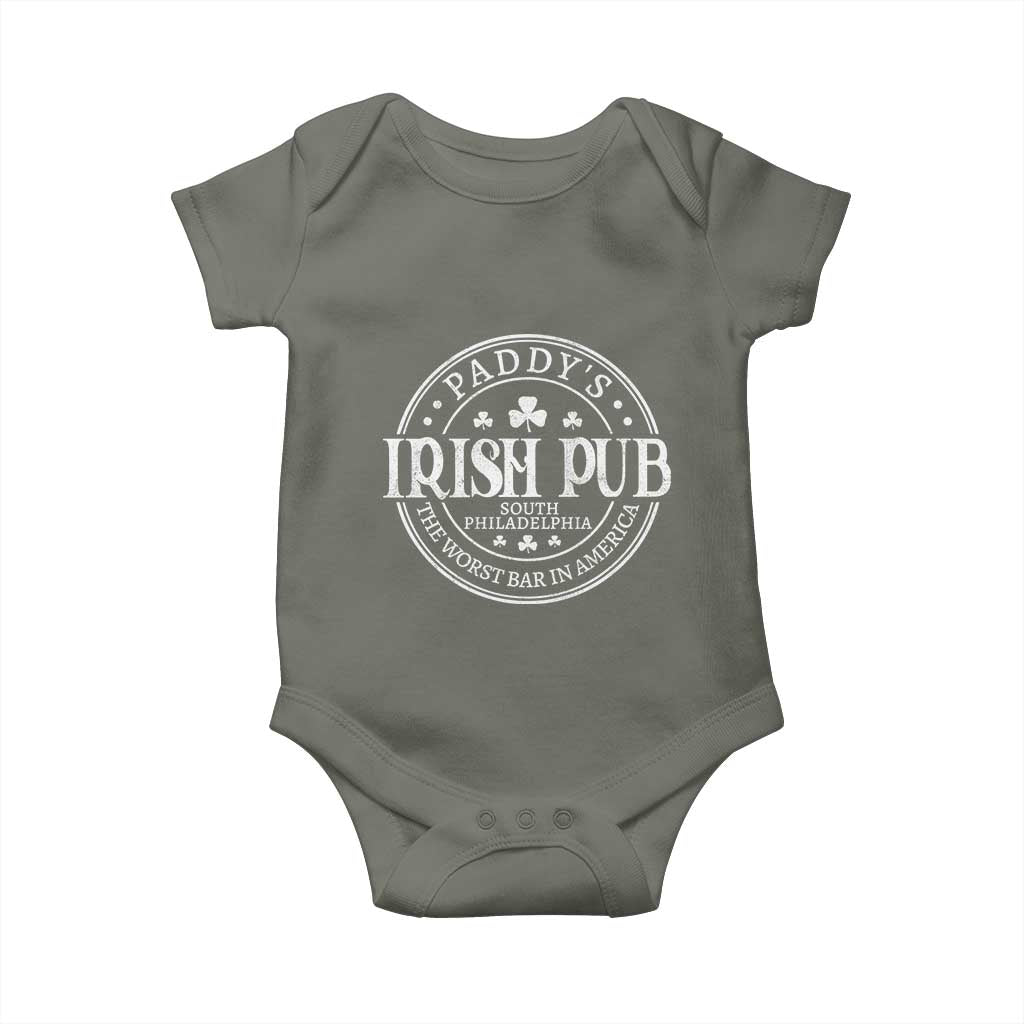 Funny Paddys Irish Pub Baby Onesie The Worst Bar In America St Patricks Day Beer Drinking